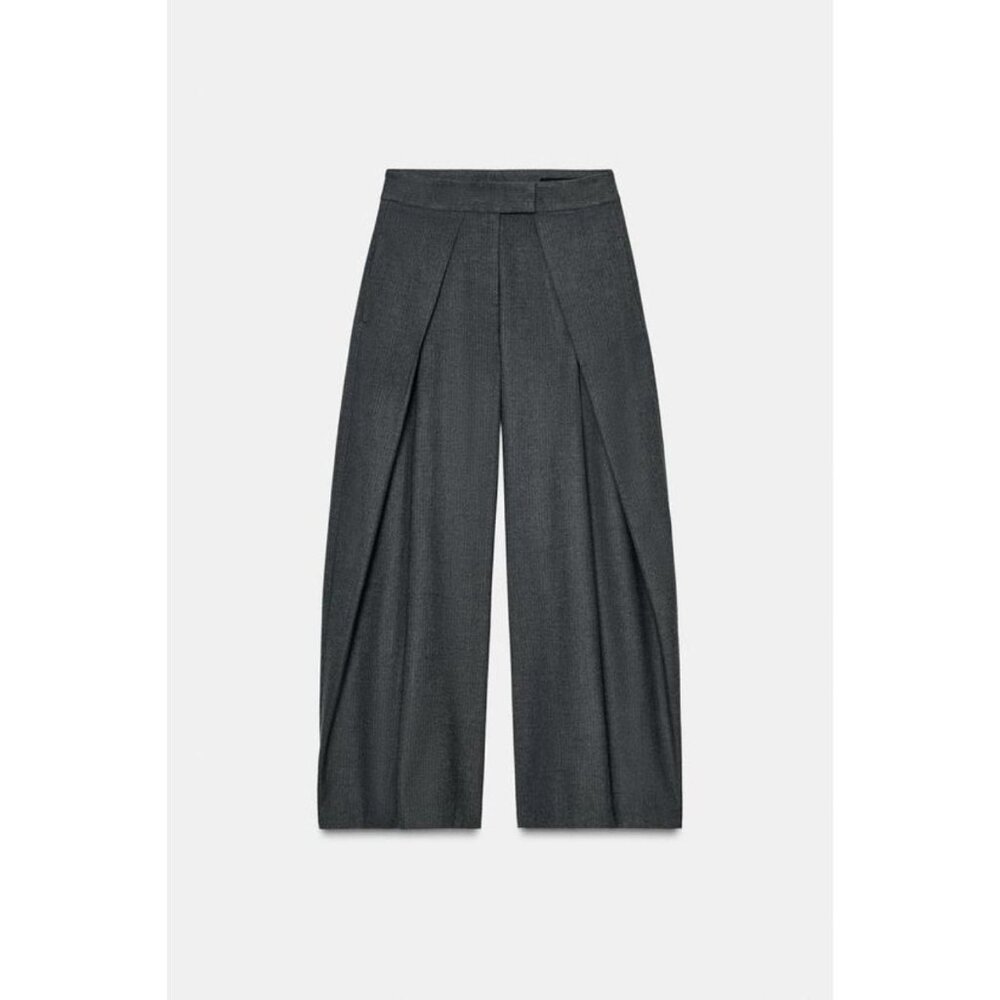 ZARA WIDE-LEG PINSTRIPE TROUSERS WITH DARTS ZW COLLECTION - Picture 5 of 7